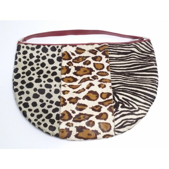 Rafe New York Zebra Safari Cheetah Animal Hand Bag Purse - Picture 1 of 8